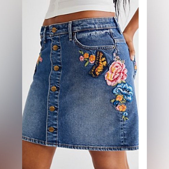 Free People Dresses & Skirts - NWOT Driftwood Embroidered Skirt by Free People